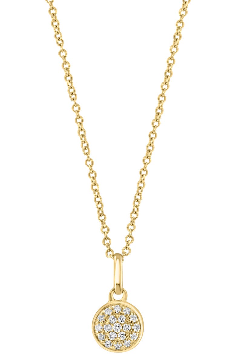 EFFY Diamond Pavé Pendant Necklace - 0.10ctw, Alternate, color, Yellow Gold