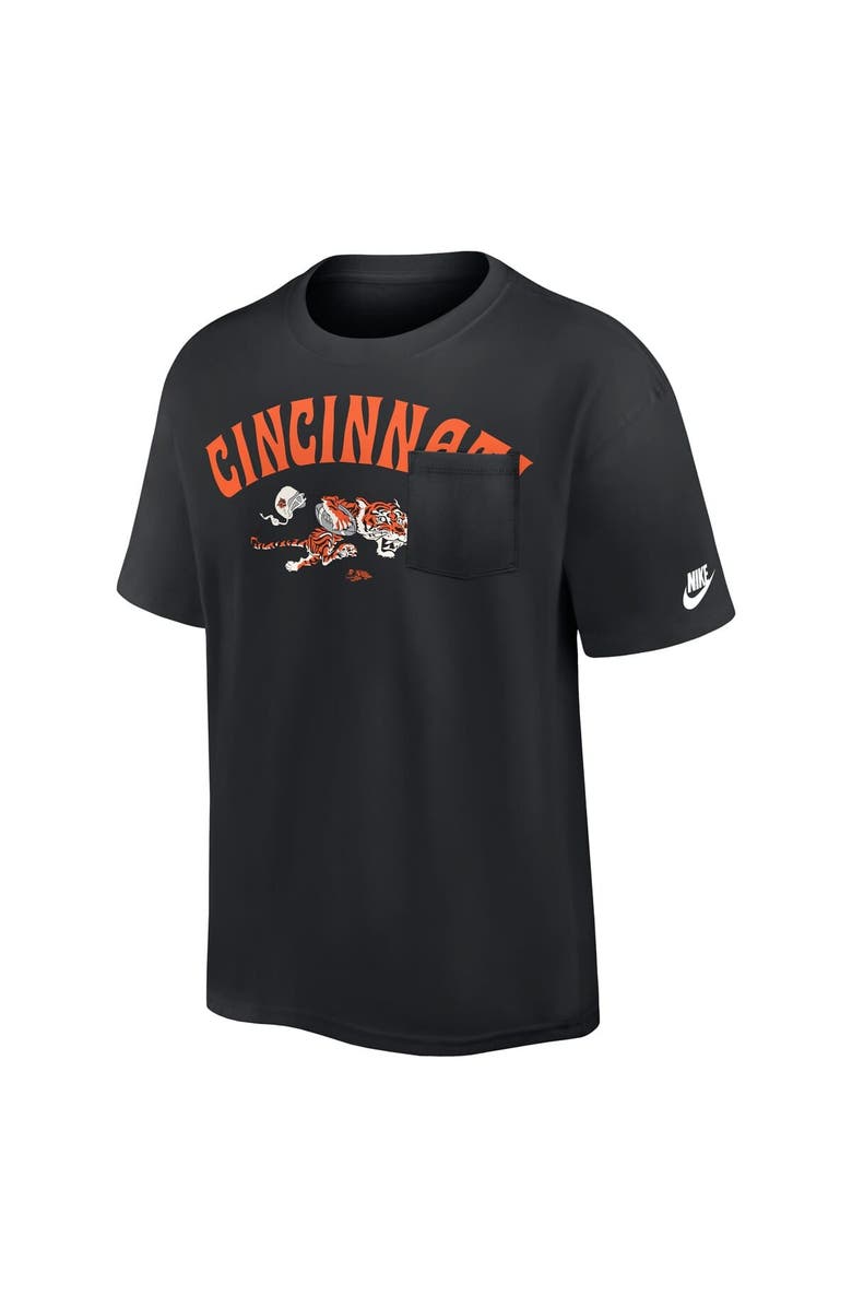 Nike Men's Nike Black Cincinnati Bengals Rewind Heavy Max90 Pocket T-Shirt, Alternate, color, Black