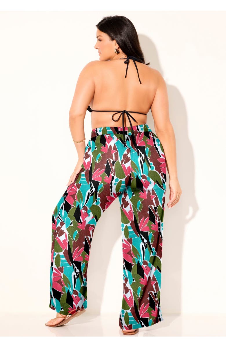 Swimsuits for All Elastic Waist Lounge Cover Up Pant, Alternate, color, Abstract Island