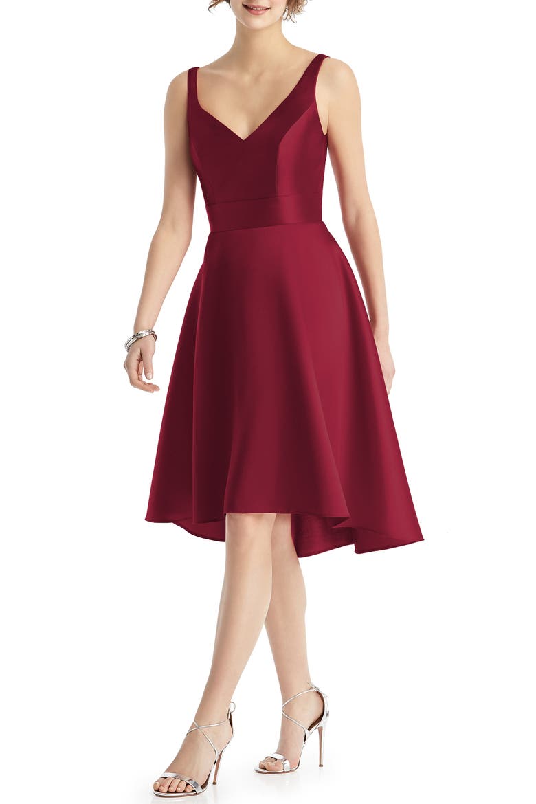 Sweetheart Neck Cocktail Dress, Main, color, BURGUNDY
