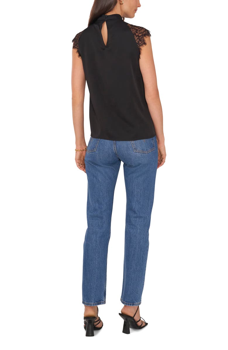 Vince Camuto Lace Cap Sleeve Blouse, Alternate, color, 