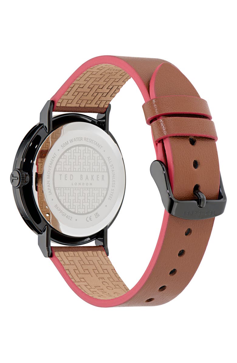 Ted Baker Phylipa Gents Leather Strap Watch, 41mm, Alternate, color, Brown