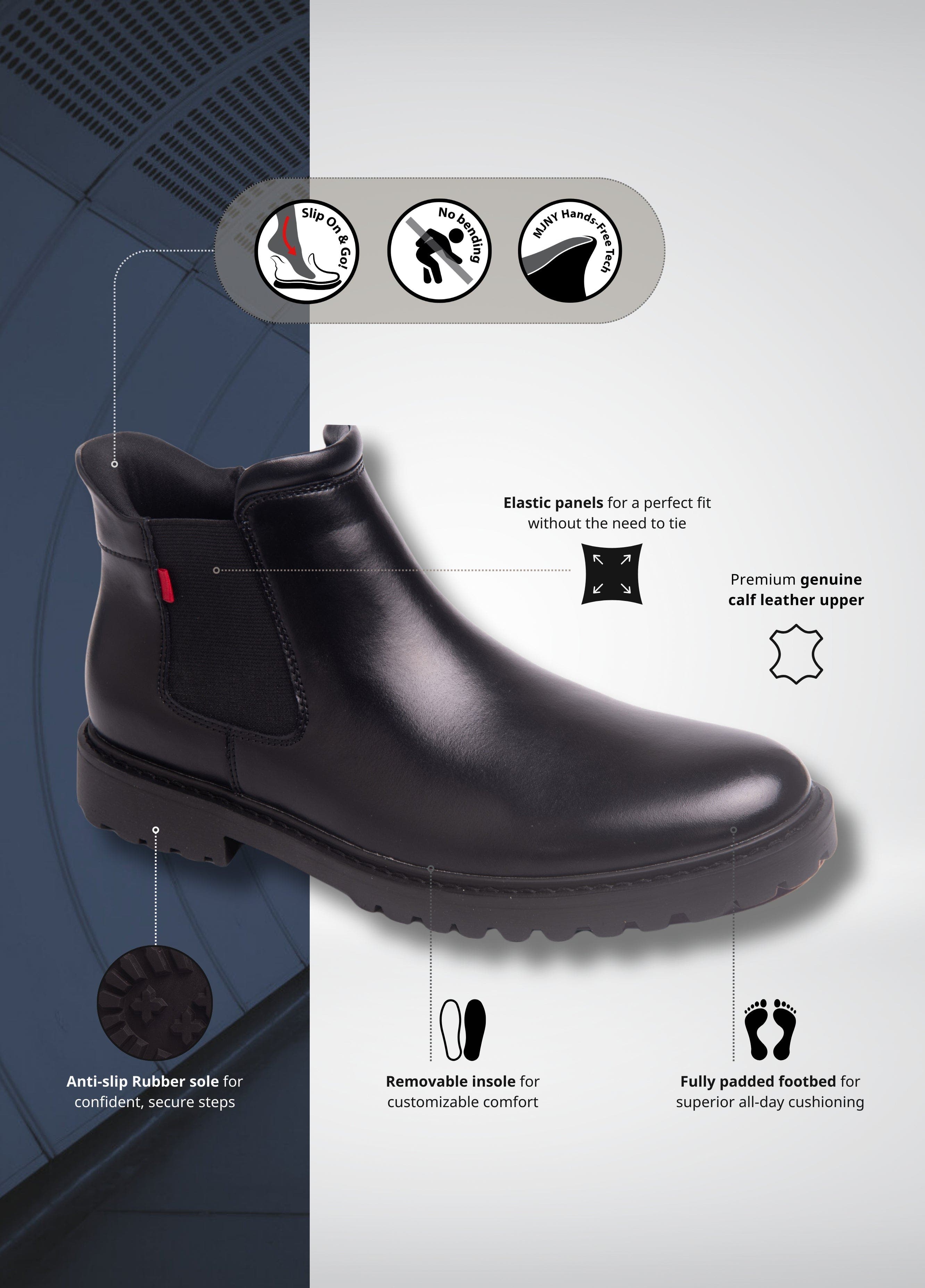 Marc Joseph New York Hudson Yards 2.0 Hands Free Technology Leather Chelsea Boot, Alternate, color, Black Napa Leather