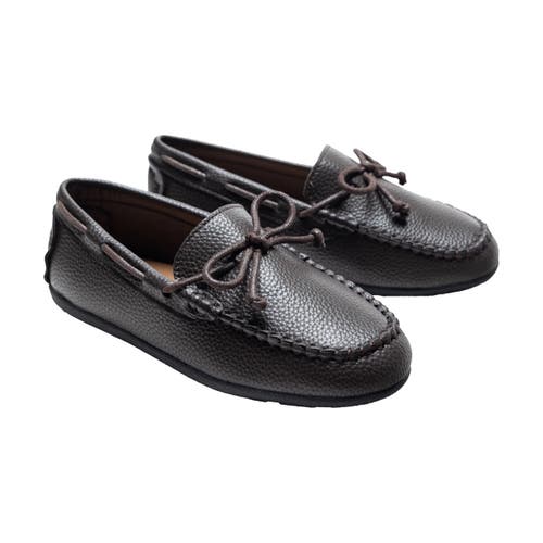 Moustache Leather Moccasin Loafers In Brown