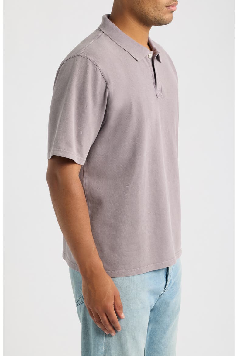 Brushed Cotton Piqué Polo, Alternate, color, DUSK