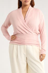 Renee C Surplice V-Neck Long Sleeve Top