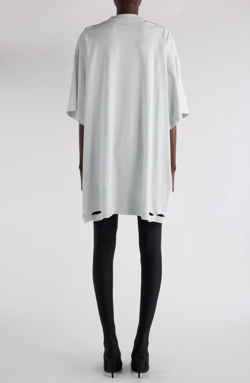 Balenciaga Eye Chart Distressed Oversize Cotton Logo Graphic T-shirt