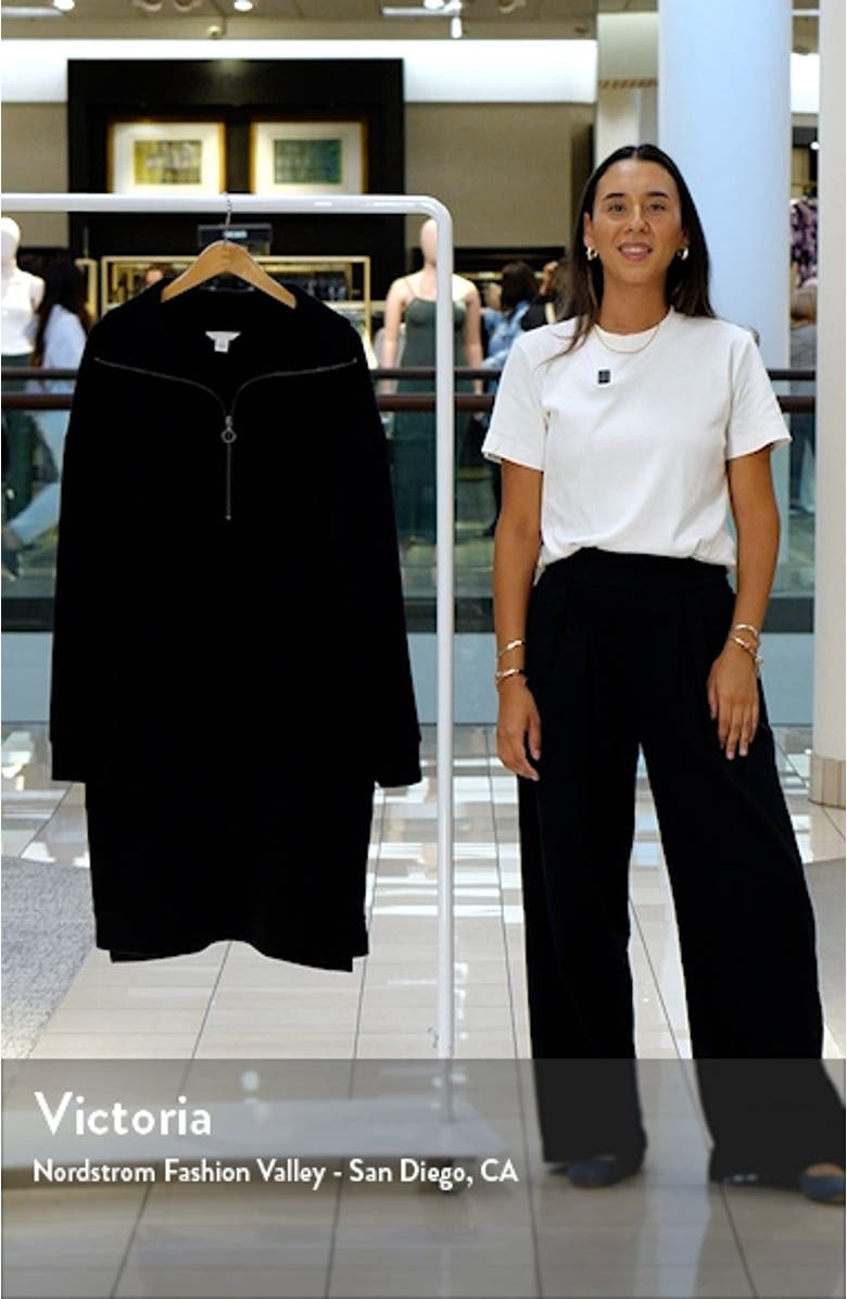 Half Zip Long Sleeve Sweatshirt Dress, sales video thumbnail