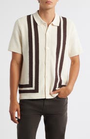 NN07 Ares 6636 Short Sleeve Knit Cotton Button-Up Shirt