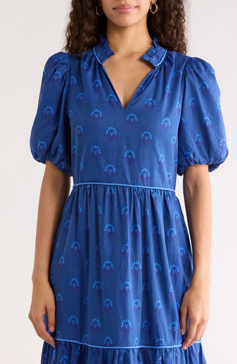 SUGARLIPS Briza Medallion Print A-Line Dress, Alternate, color, Teal-Blue