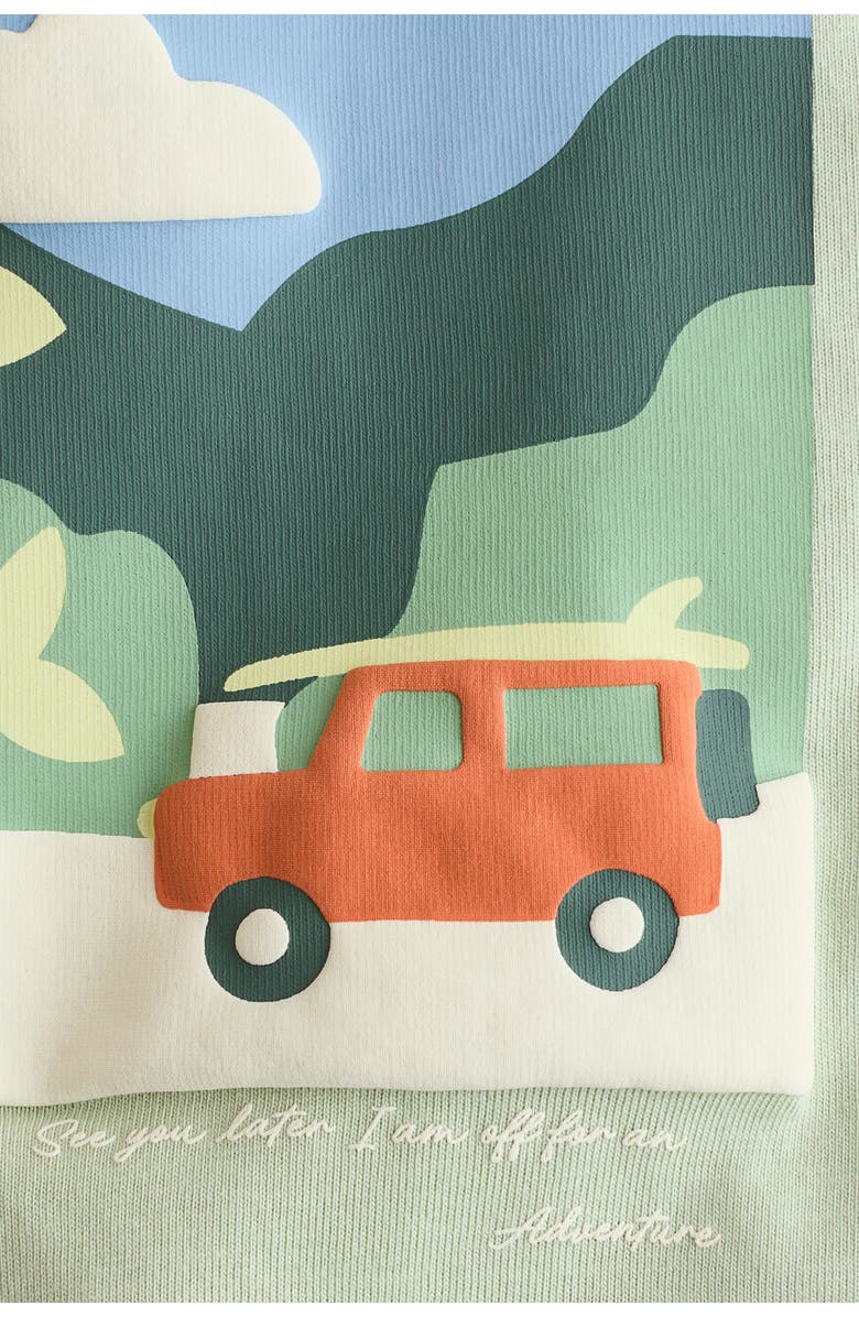 H&M 2-piece cotton jersey set, Alternate, color, Light Green/Car