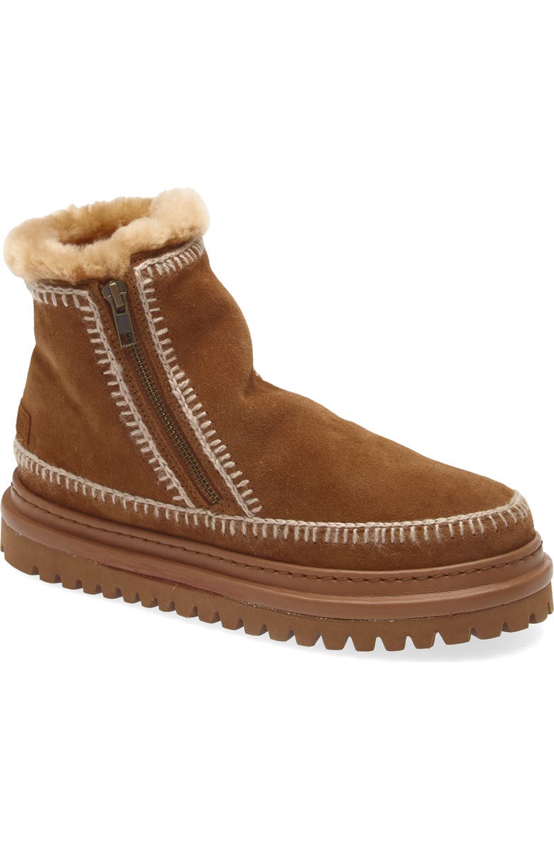 laidback london Setsu 4.0 Genuine Shearling Lined Ankle Boot, Main, color, Nutmeg Suede / Wheat