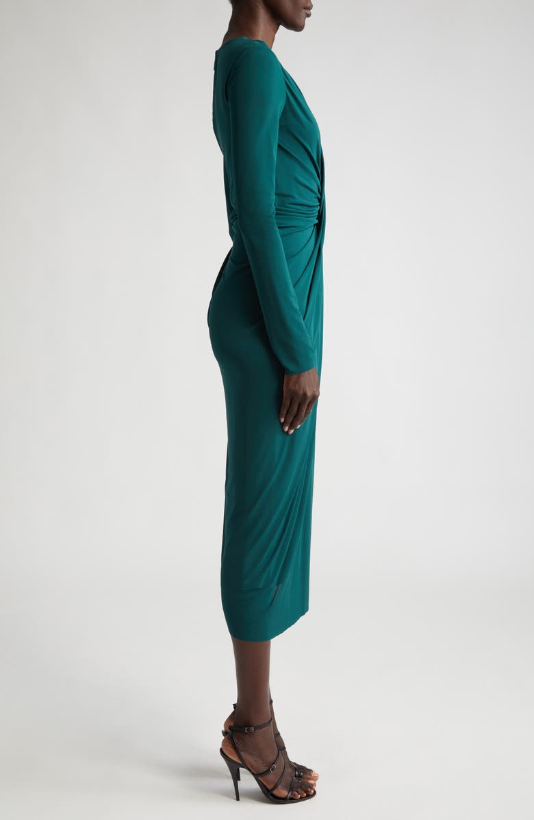 Jason Wu Collection Long Sleeve Draped Jersey Midi Dress, Alternate, color, Sea Green