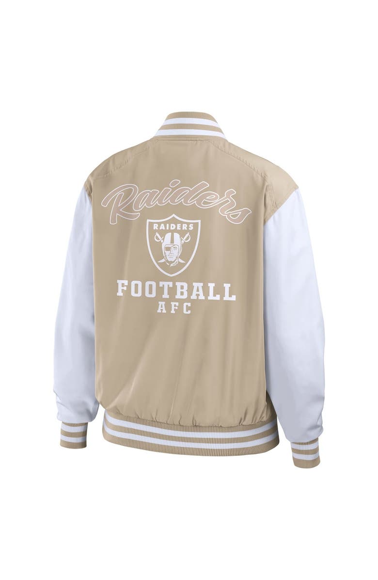 WEAR by Erin Andrews Women's WEAR by Erin Andrews Tan Las Vegas Raiders Tonal Full-Zip Bomber Jacket, Alternate, color, Tan