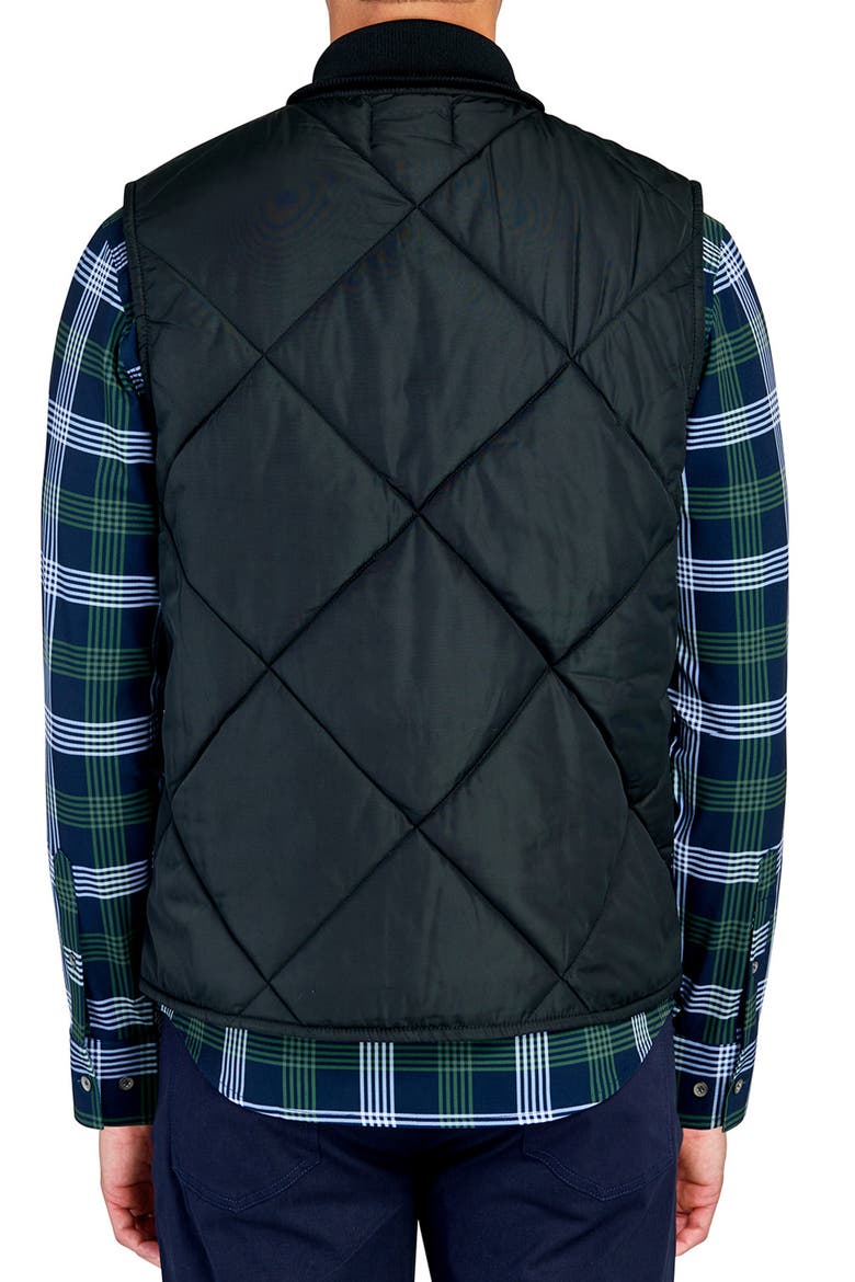 Solid Quilted Vest, Alternate, color, BLACK