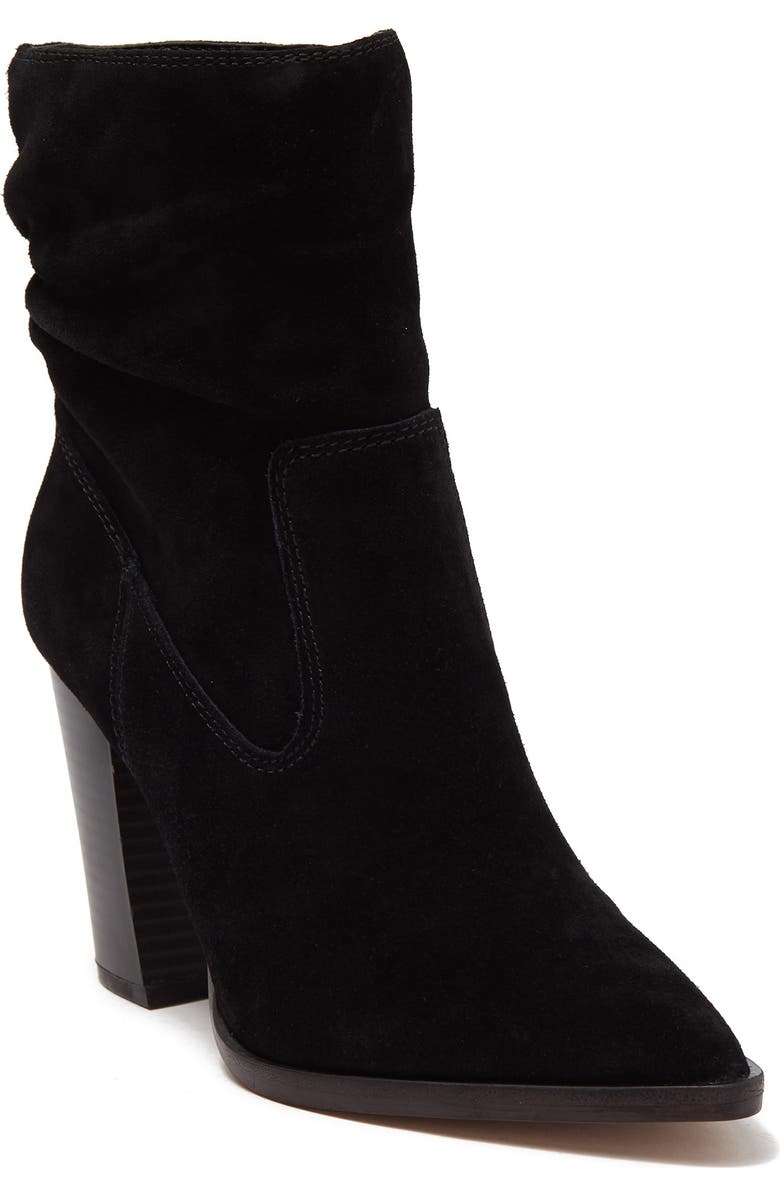 Vince Camuto Crethana Ruched Leather Block Heel Boot, Main, color,