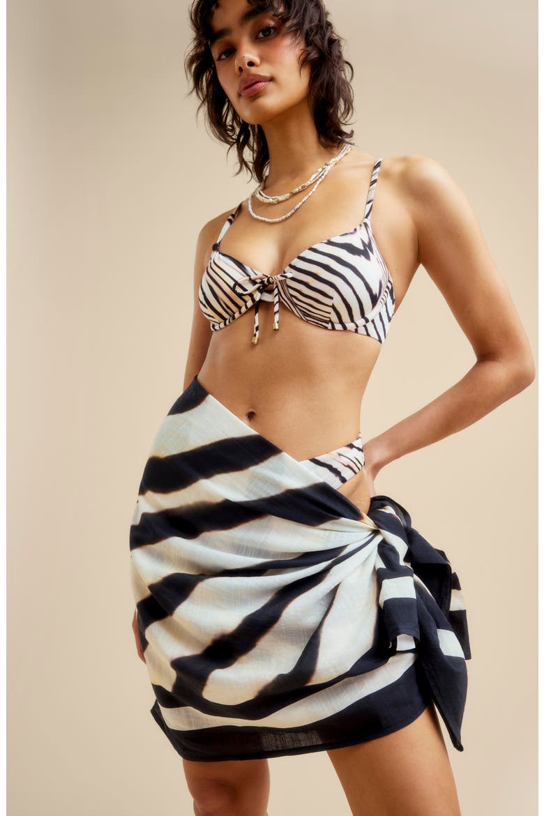 Cali High Leg Bikini Bottoms, Alternate, color, SHELL STRIPE