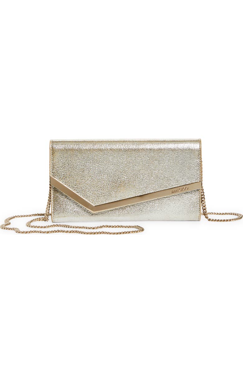 Jimmy Choo Emmie Glitter Leather Clutch, Main, color,
