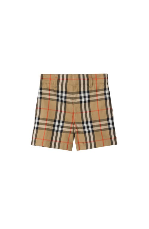 Burberry Check Cotton Shorts In Brown