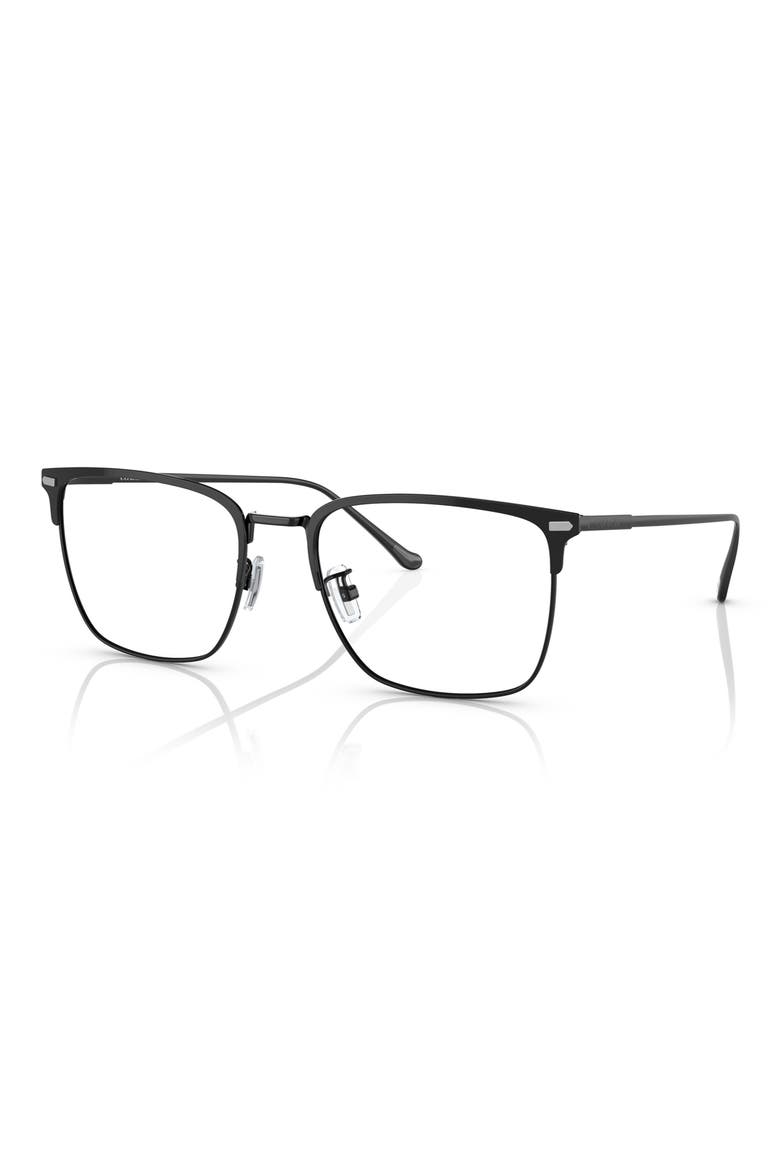 54mm Square Optical Glasses, Alternate, color, BLACK / BLACK / DEMO