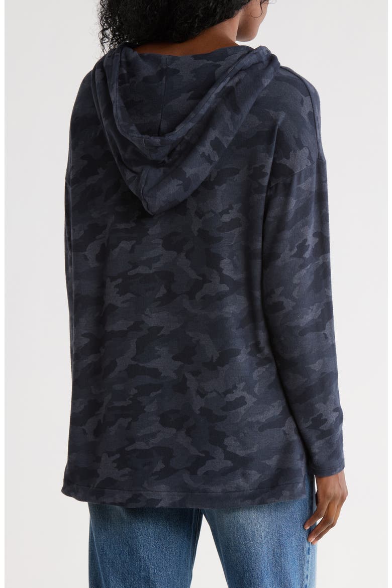 High-Low Hem Hoodie, Alternate, color, HEATHER NAVY.