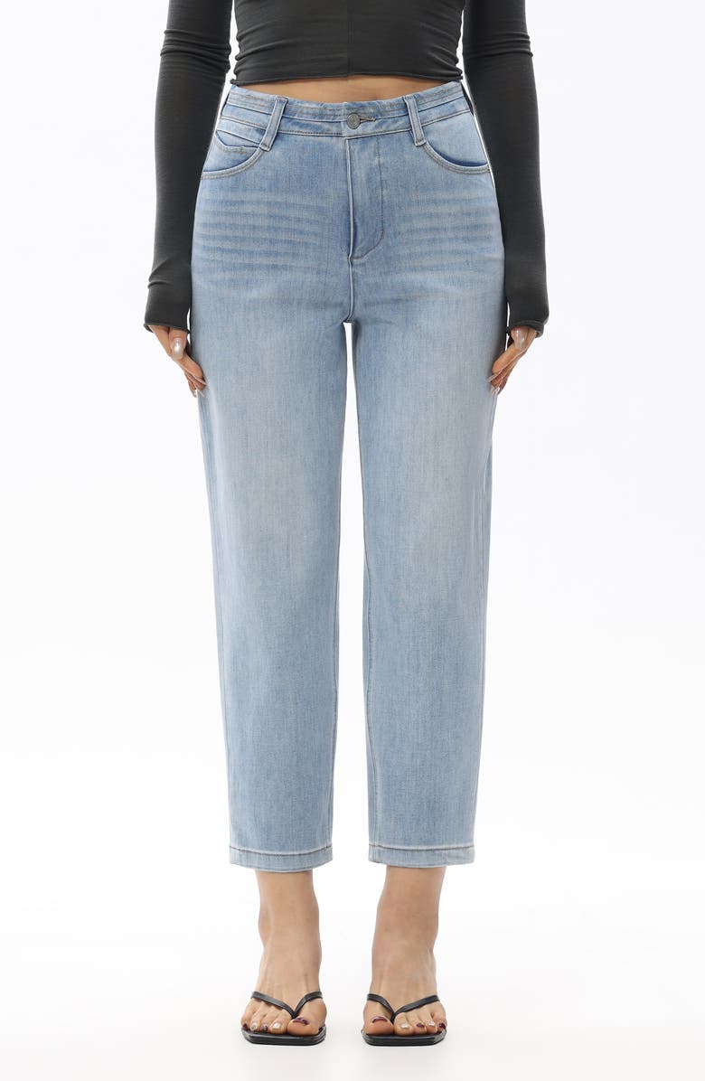 Bayeas Ultra High Waist Crop Slim Straight Leg Jeans, Main, color, 