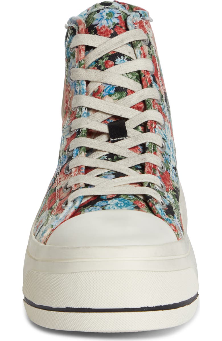 R13 Distressed Platform High Top Sneaker, Alternate, color,