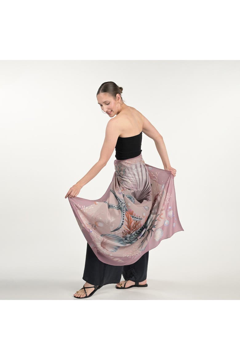 Shells And Pearls Scarf, Alternate, color, Peach