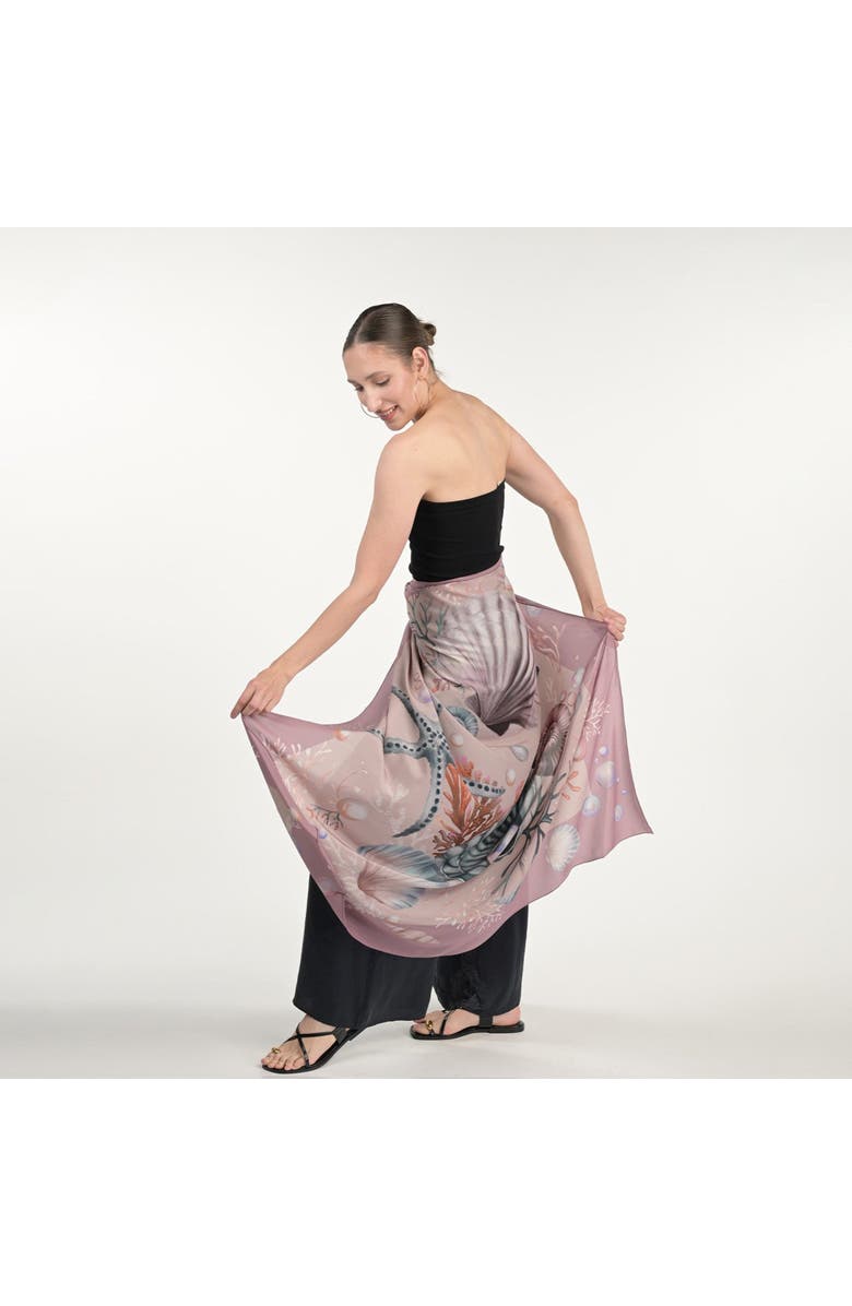 Silk&Soul Shells And Pearls Scarf, Alternate, color, Peach