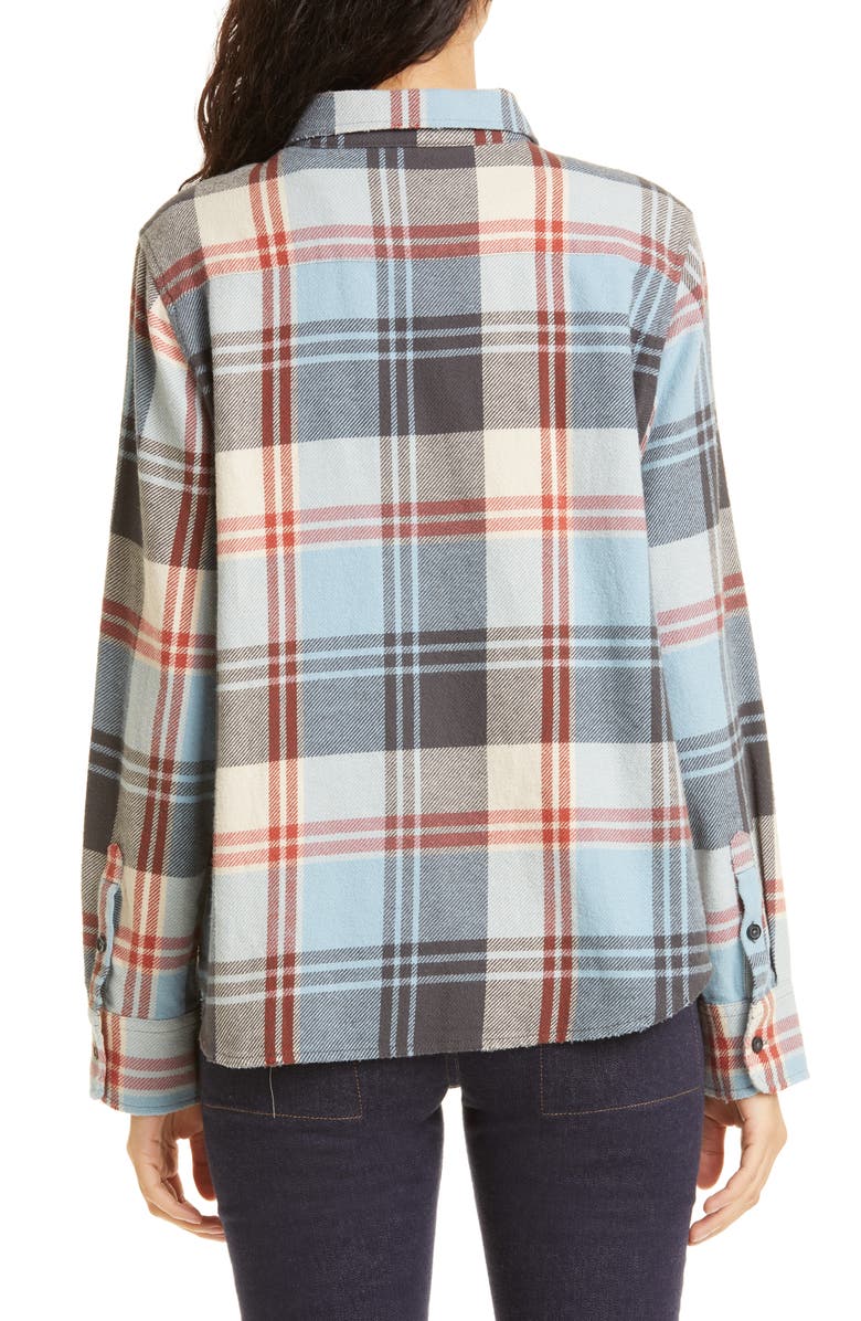THE GREAT. The Scouting Plaid Shirt, Alternate, color, Smoky Mountain Plaid