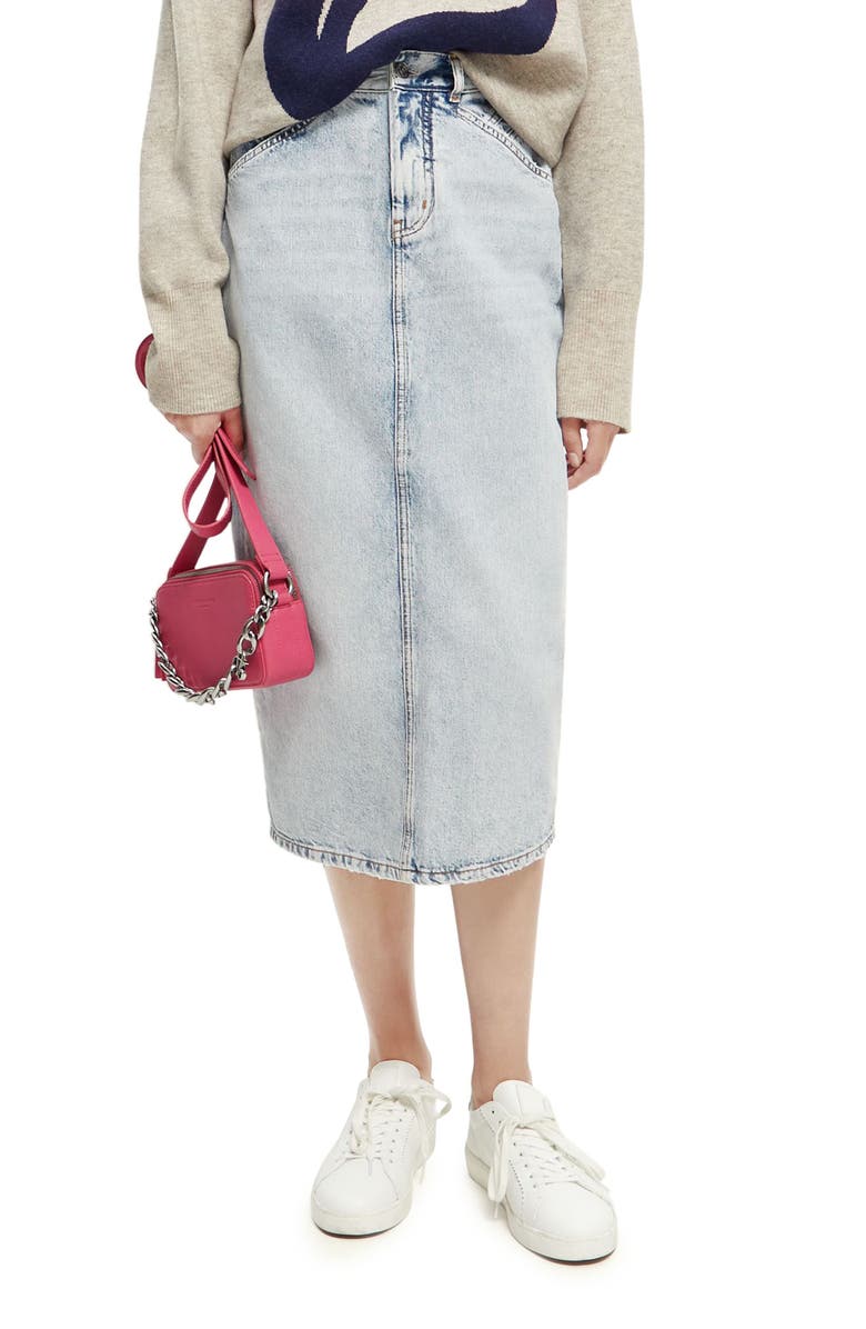 Scotch & Soda 80s Inspired Denim Skirt, Main, color,