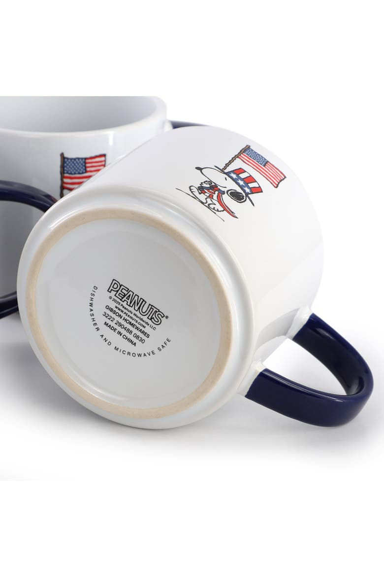 4 Piece 15 Ounce Stoneware Mug Set, Alternate, color, White