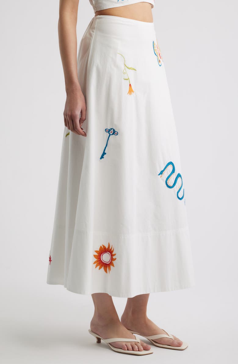 Cleobella Eden Embroidered Organic Cotton Maxi Skirt, Alternate, color, Montecito Embroidery Motif