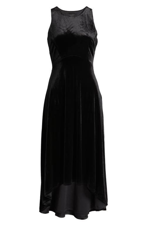 Halogen ® Sleeveless High-low Velvet Maxi Dress In Rich Black