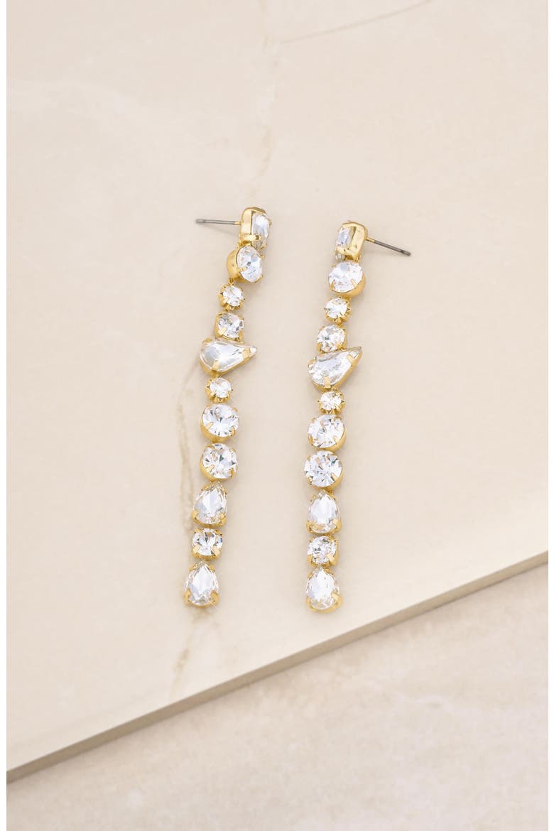 Crystal Linear Drop Earrings, Alternate, color, GOLD