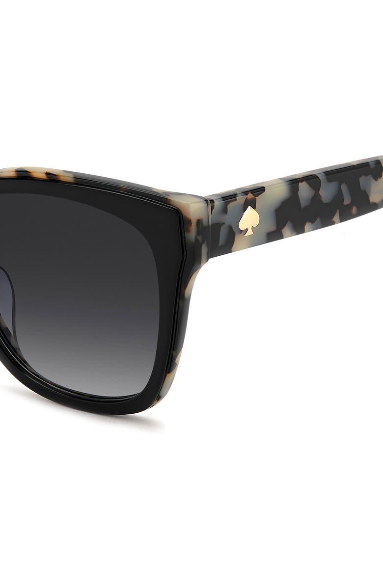 Kate Spade New York daesha 55mm square sunglasses, Alternate, color, Black White Havana/ Dark Grey
