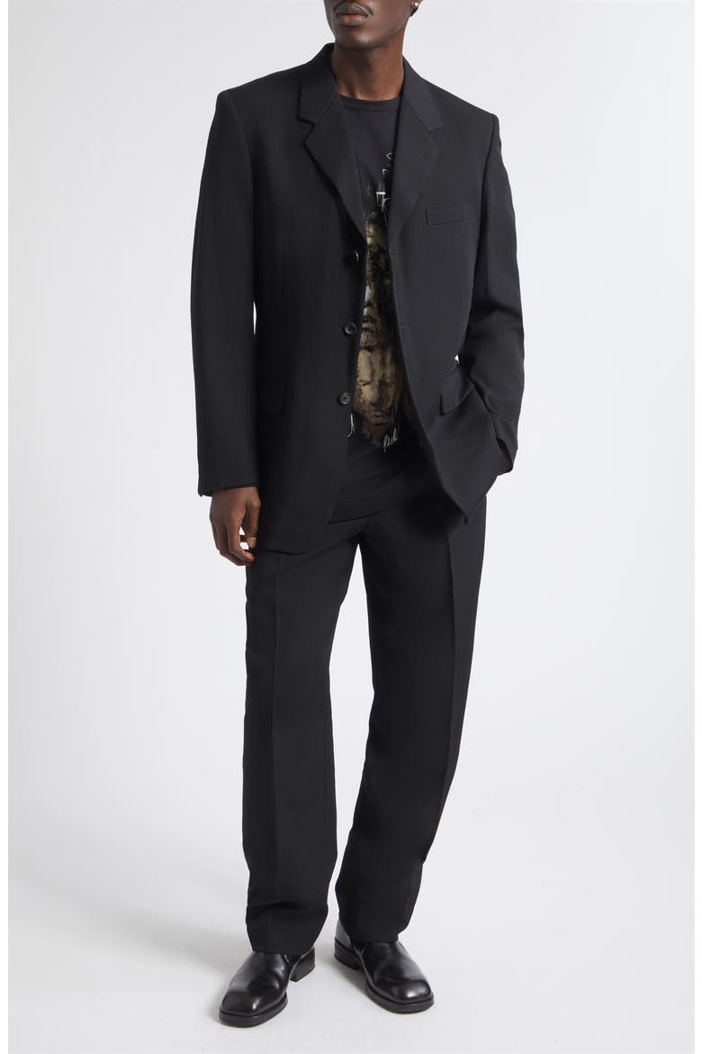 Gabardine Single Breasted Sport Coat, Alternate, color, BLACK