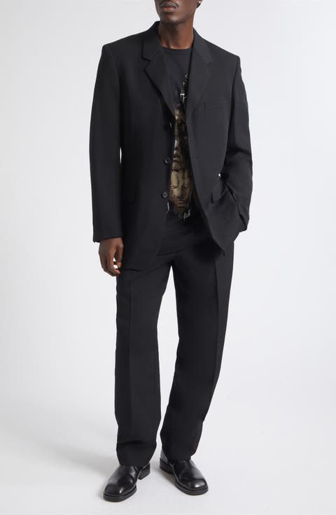 Gabardine Double Pleated Wide Leg Pants