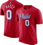 Jordan Brand Men's Jordan Brand Tyrese Maxey Red Philadelphia 76ers 2022/23 Statement Edition Name & Number T-Shirt