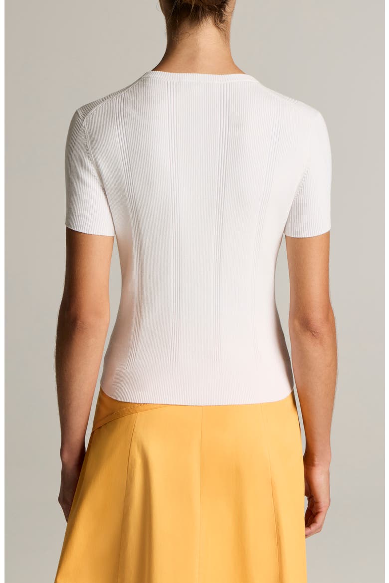 Short Sleeve Rib Knit Cardigan, Alternate, color, OPTIC WHITE