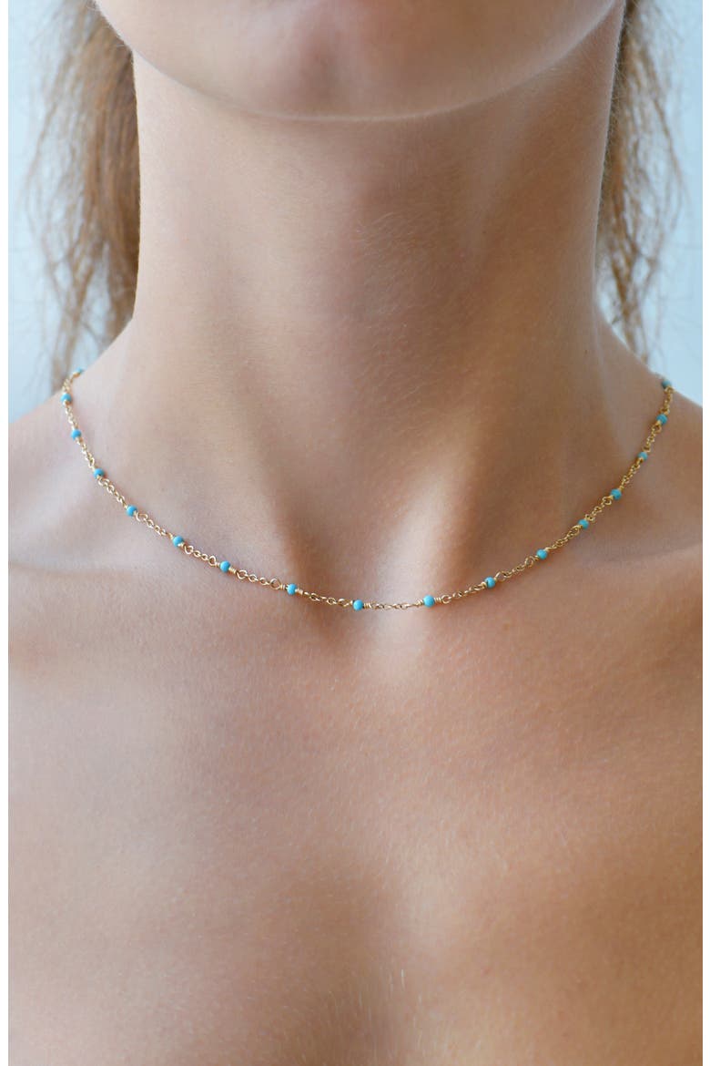 Boheme Corina Chain Necklace, Alternate, color, 14K YELLOW GOLD/ TURQUOISE
