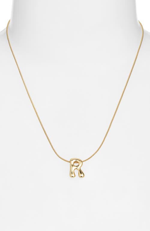 Bp. Bubble Initial Pendant Necklace In R- 14k Gold Dipped