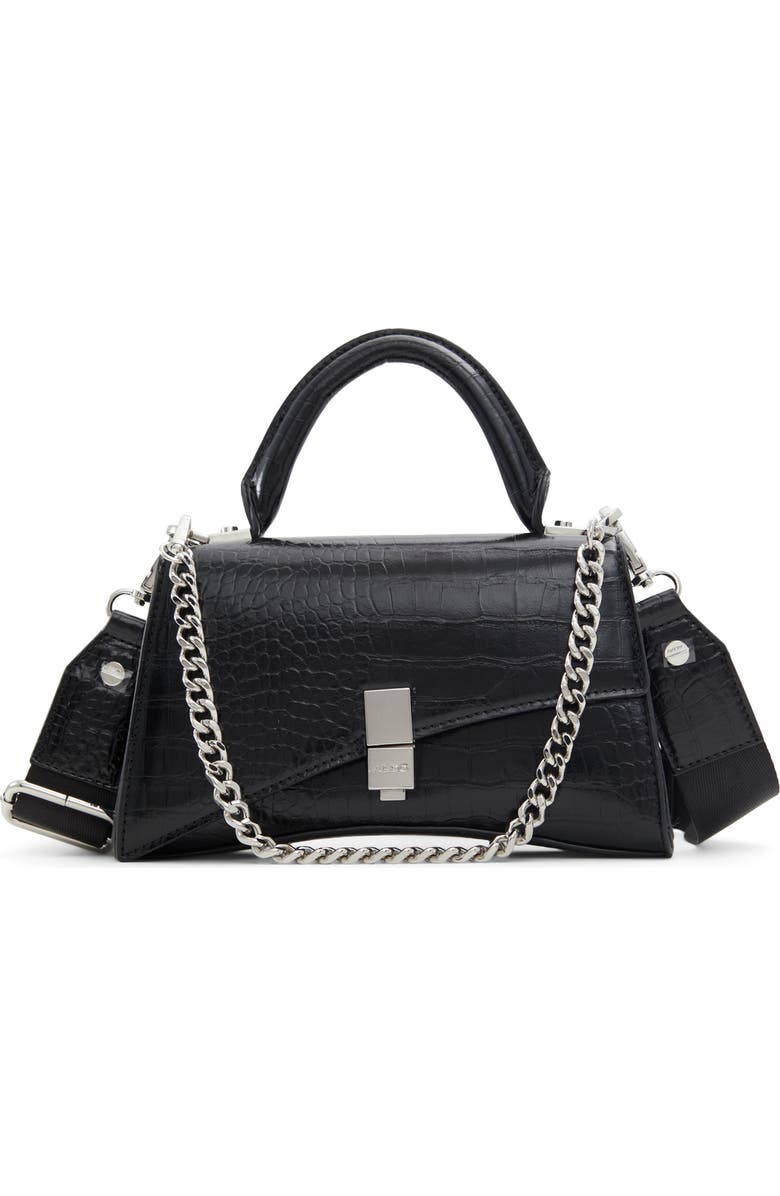 ALDO Croc Embossed Faux Leather Top Handle Bag, Main, color,
