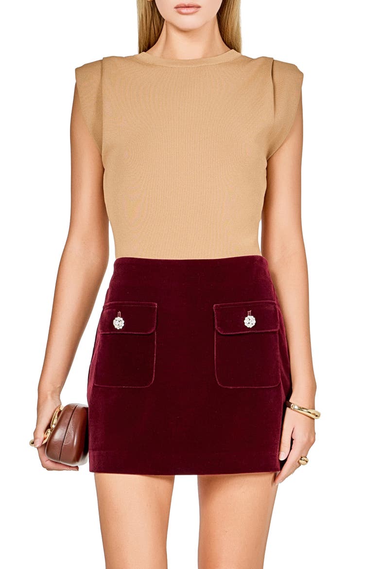 Pleated Shoulder Knit Top, Main, color, MOUSSE