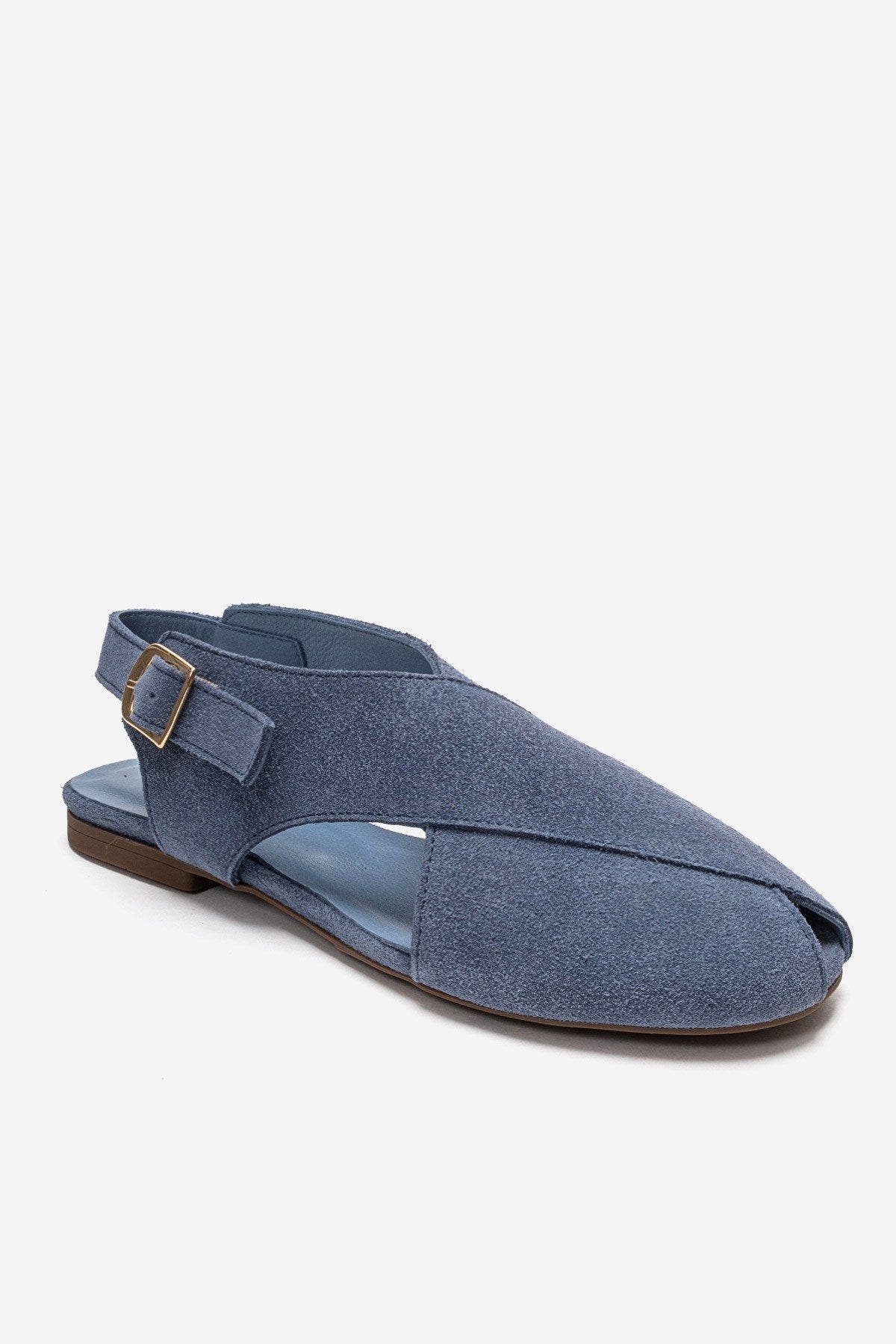Monaro Leather Sandal, Alternate, color, Denim Suede