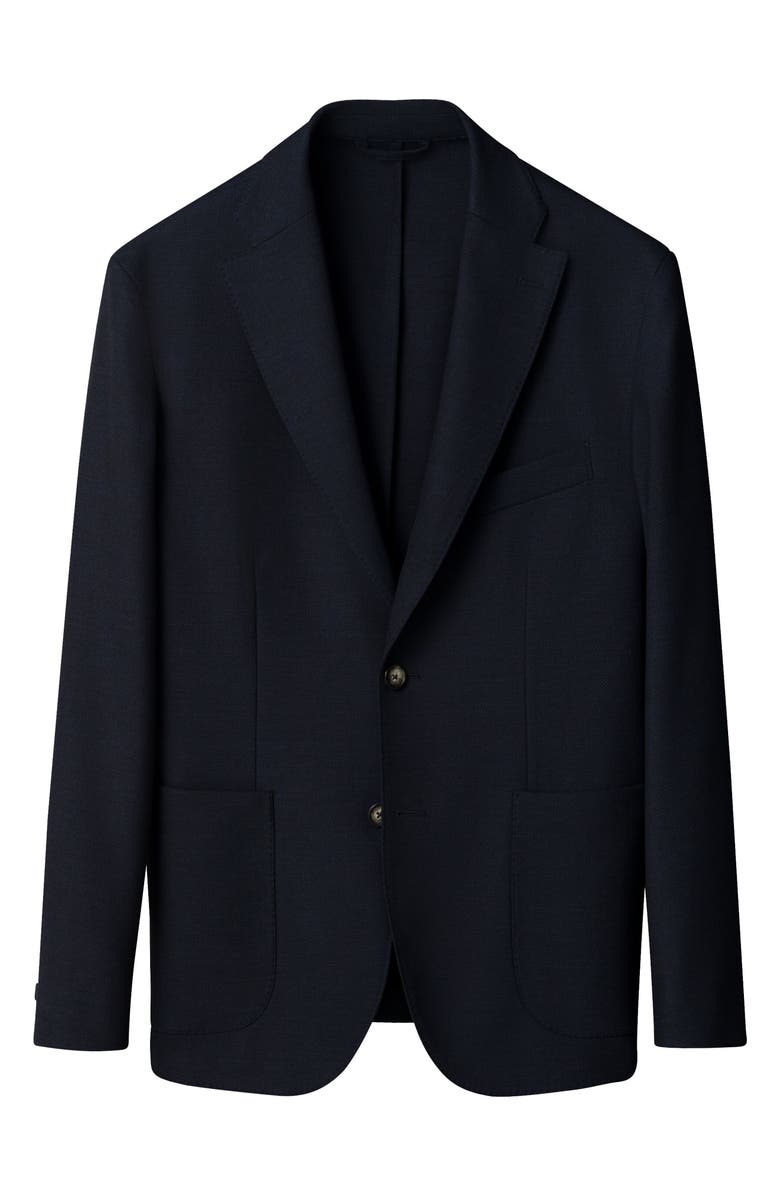 Eton Lana Tailored Fit Navy Tech Soft Wool Blazer, Alternate, color, Navy