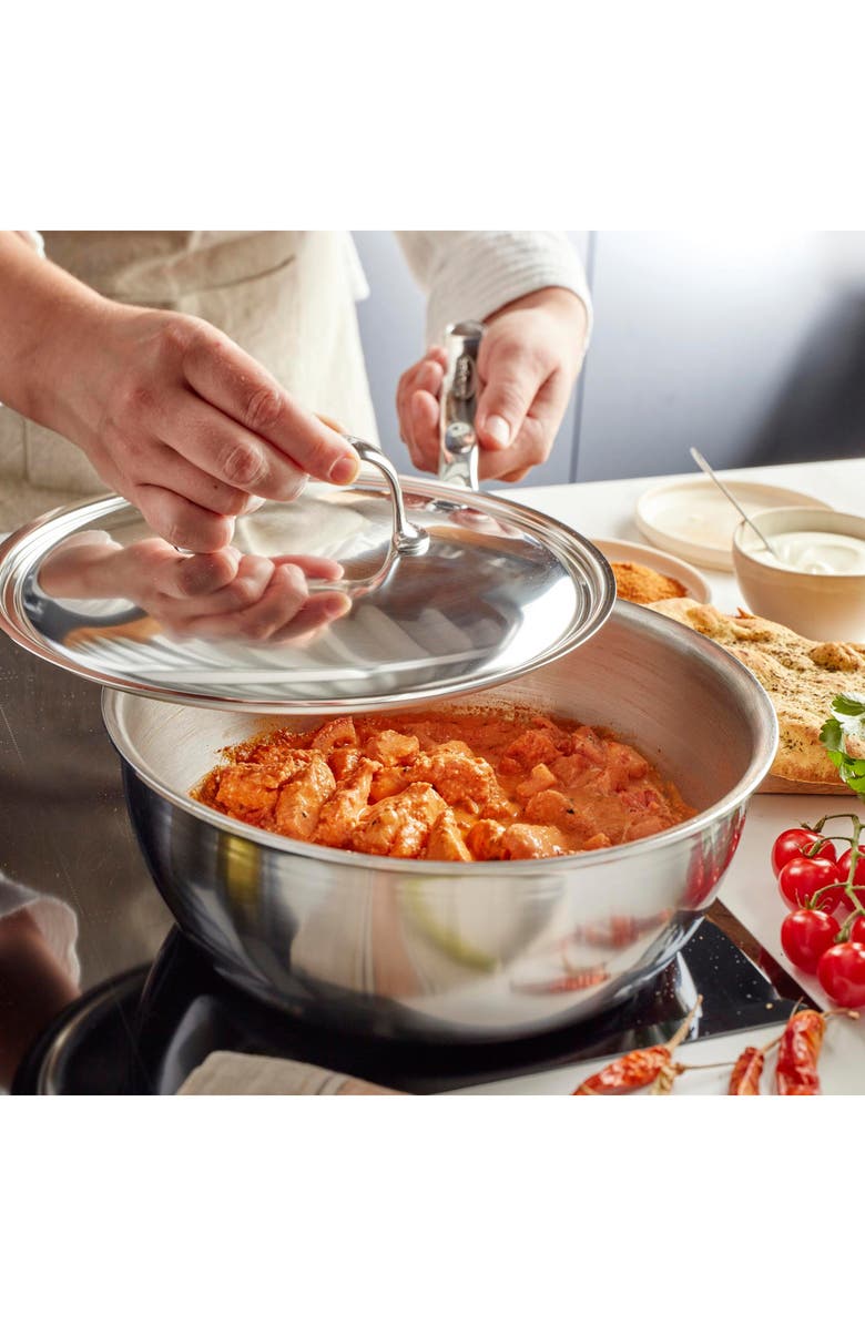 Demeyere Atlantis 3.5-Quart Stainless Steel Conic Sauté Pan/Saucier & Lid, Alternate, color, Stainless Steel