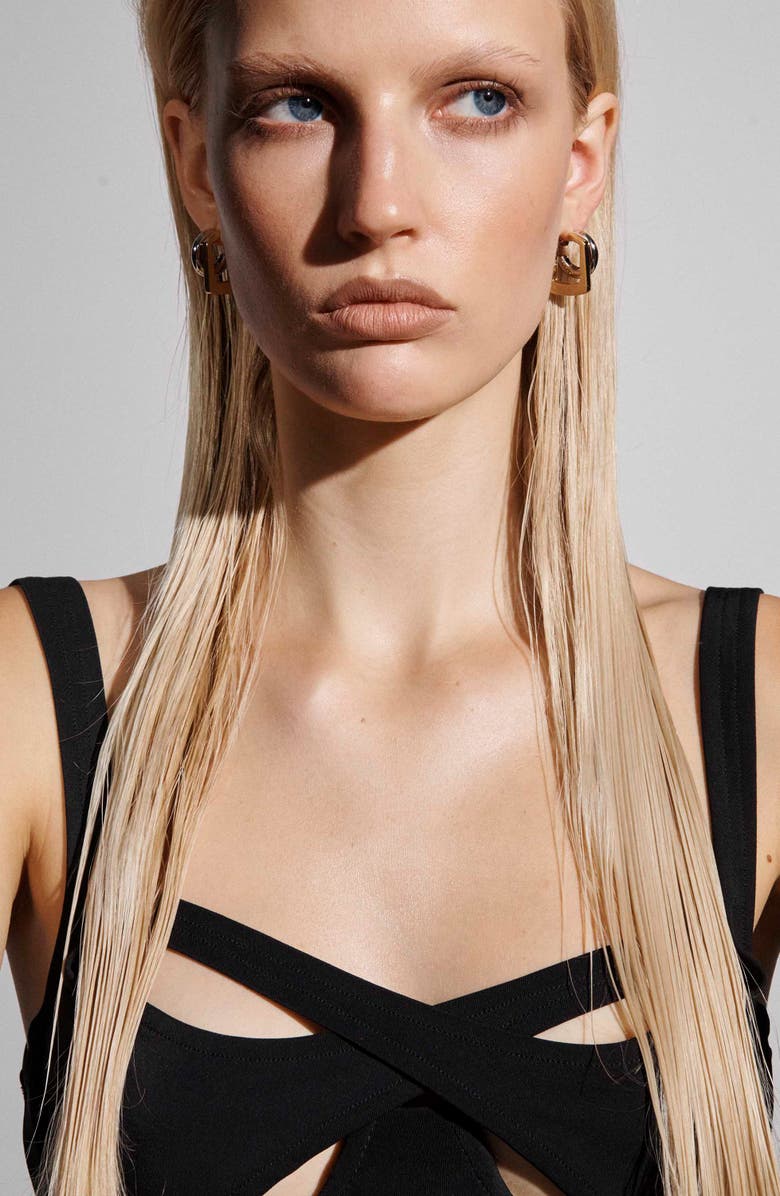 DEMARSON Mini Tina Earrings, Alternate, color, Two Tone