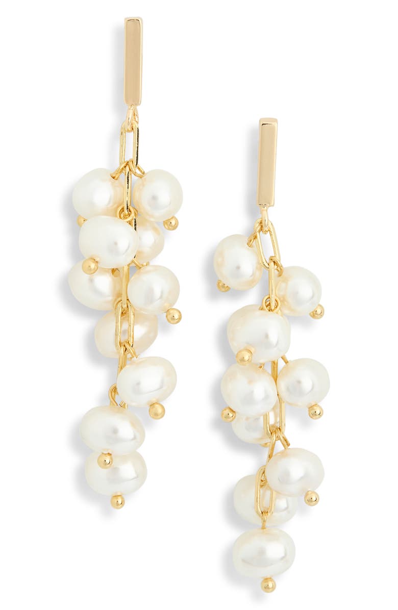 Panacea Freshwater Pearl Cluster Drop Earrings, Main, color, 