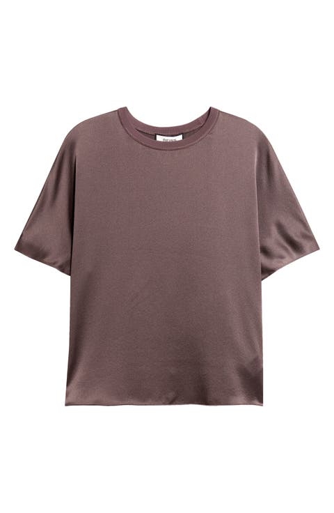 Lena Crewneck Silk T-Shirt
